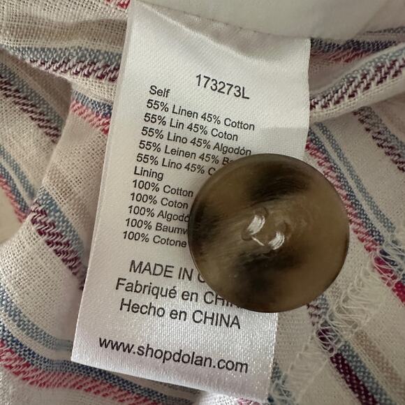 DOLAN | Anthropologie Double-Breasted Linen Stripe Blazer $128 NEW XS Academia - Picture 10 of 11